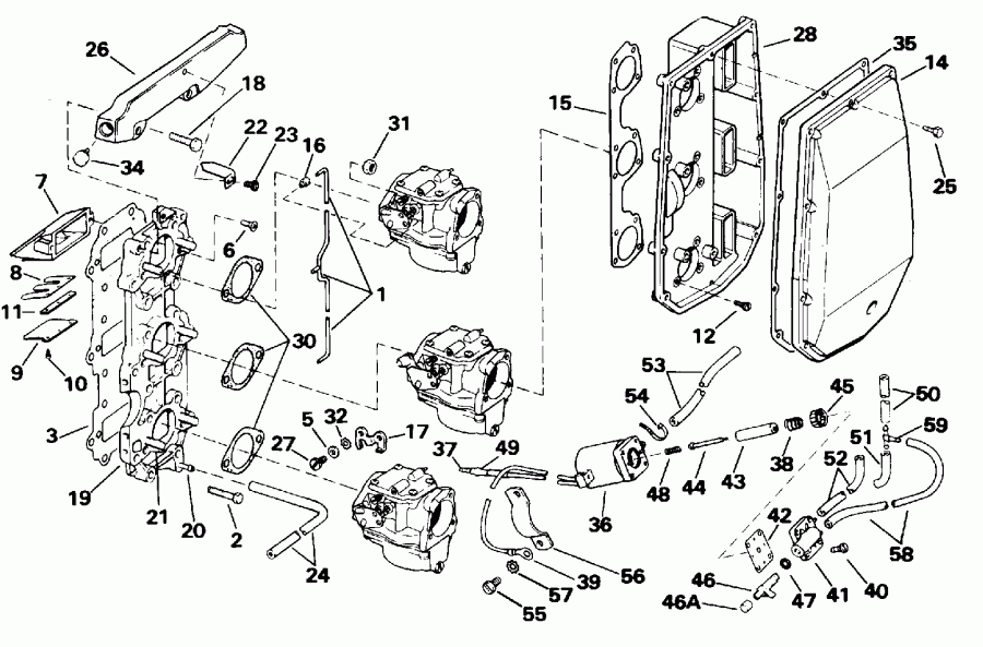��������� ��������� Evinrude E60TTLEDR 1996  - take ��������� / take Manifold