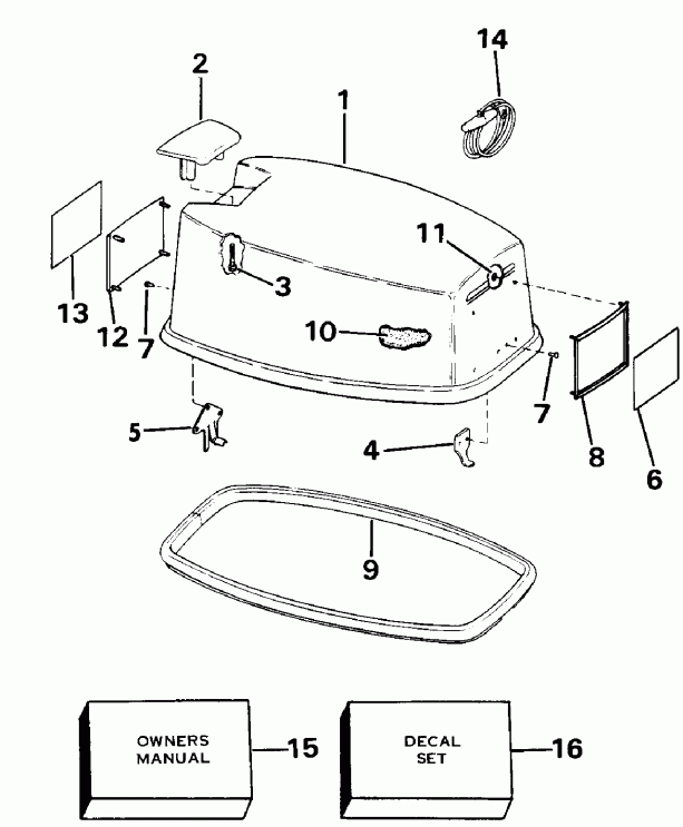 ��������� ����� EVINRUDE E6SLEDS 1996  - wer Engine Cover / wer ������ ��������� (�����)