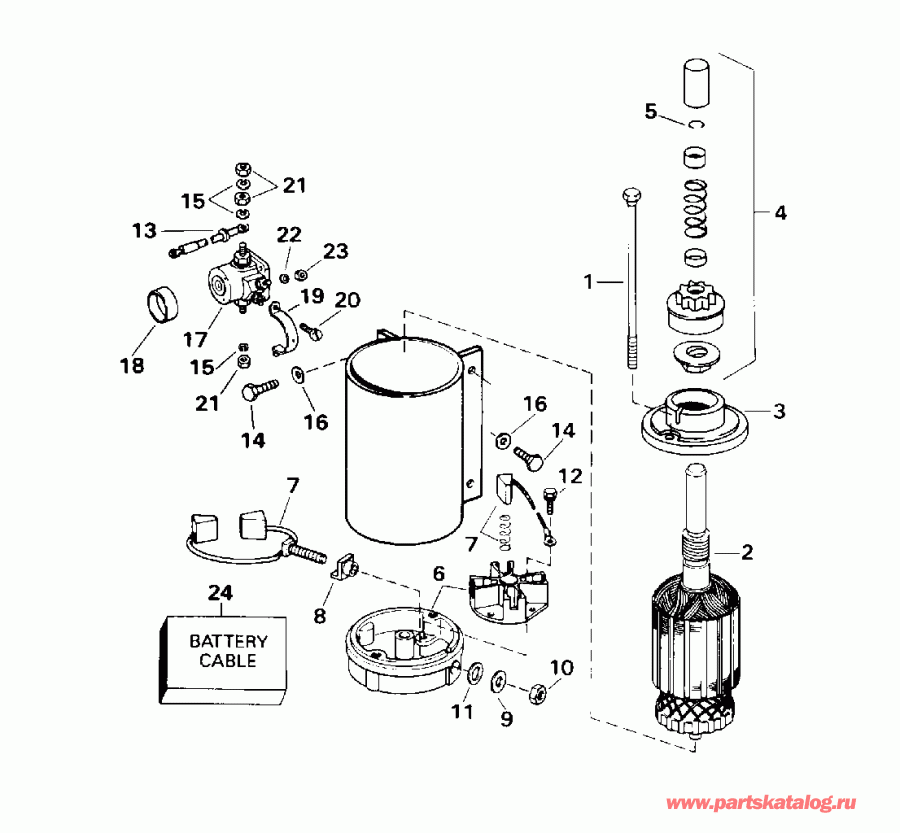 ����� Evinrude E88MSLEDC 1996  - ectric Starter & Solenoid / ectric ������� & Solenoid