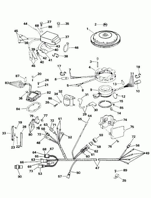 ��������� �������� ����� Evinrude E88MSLEDC 1996  - nition System - nition System
