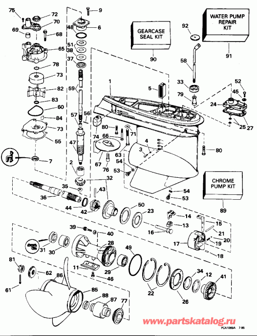 ��������� ��������� EVINRUDE E88TSLEDR 1996  - arcase / arcase