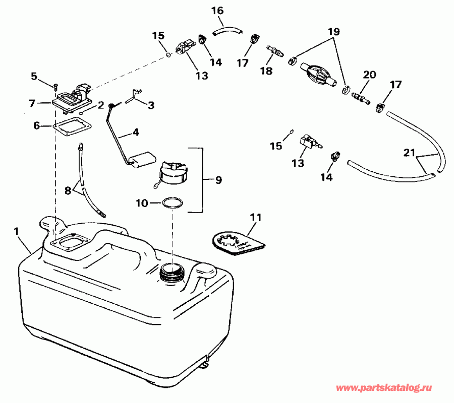 ��������� ��������� Evinrude HE10FDEDC 1996  - el Tank P/n 176206