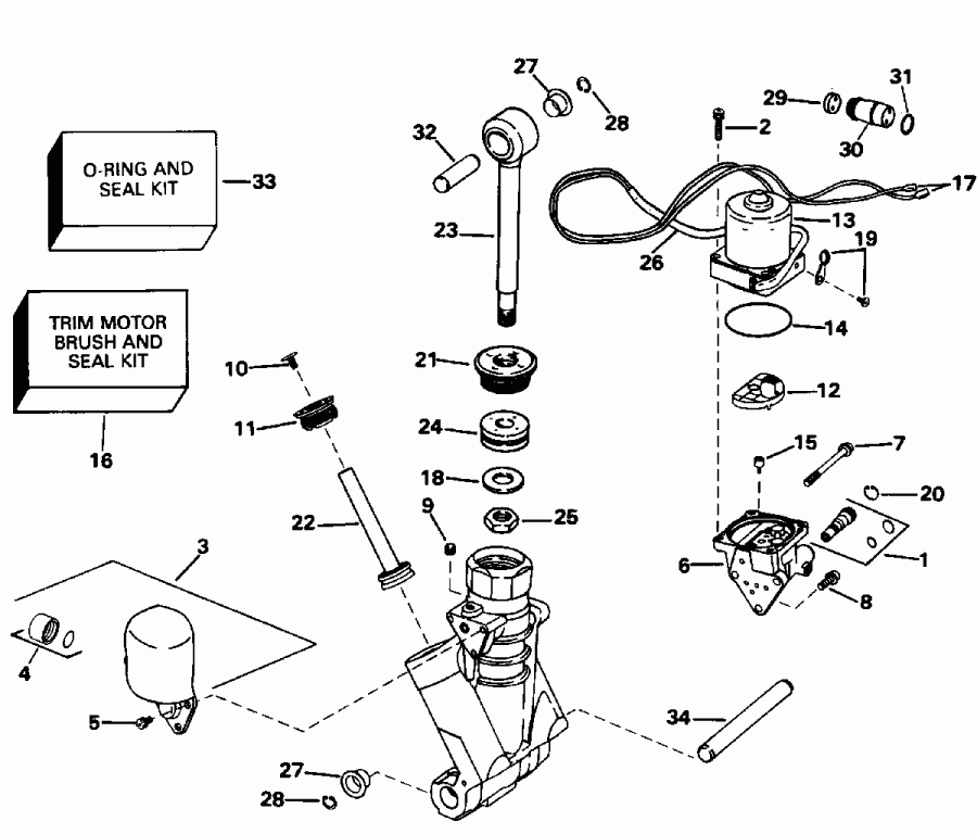 ��������� ������� HE130CXADA 1996  - wer Trim / tilt Hydraulic Assembly - wer Trim/tilt Hydraulic Assembly