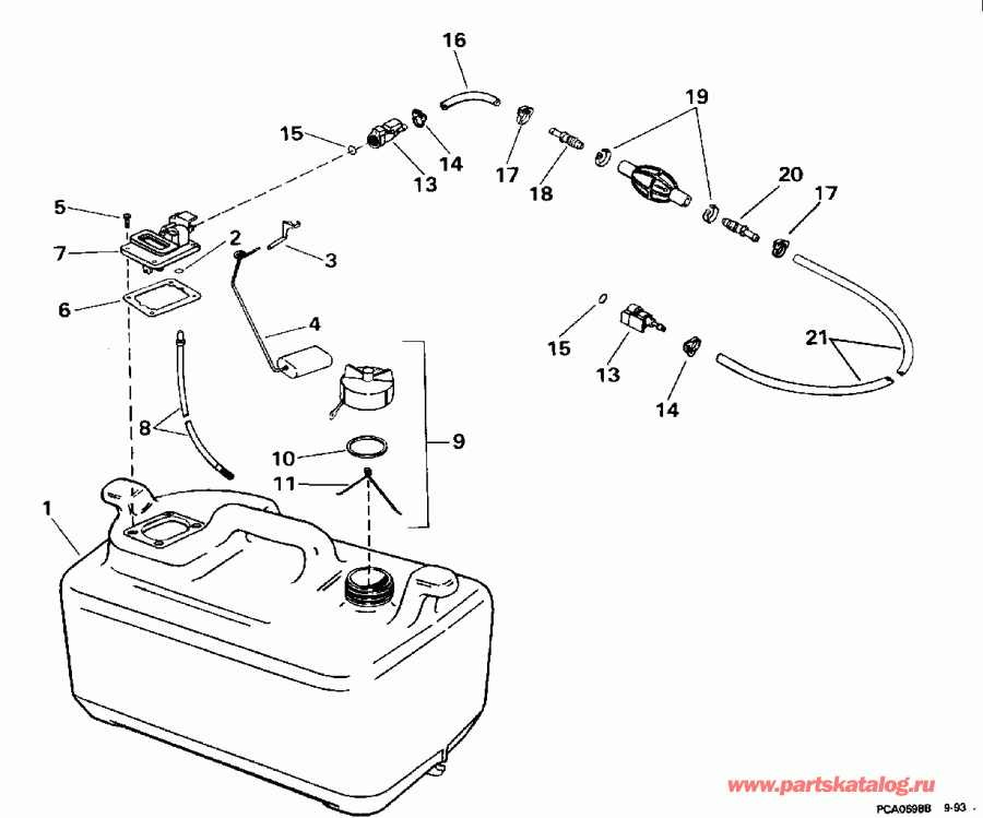 ��������� EVINRUDE HE15KCLN 1996  - 6 Gallon - 15kc Models Only - 6 ������ - 15kc Models Only