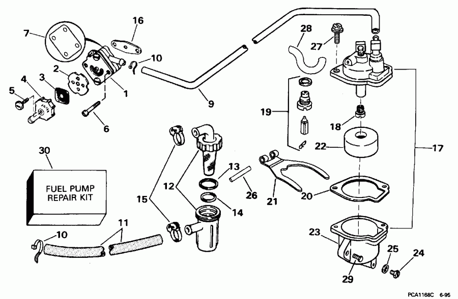 ��������� ��������� EVINRUDE HE15KCN 1996  - 15kc Models Only
