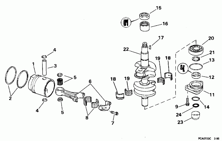 �������� ��������� ����� Evinrude HE25FPO 1996  - ank��� & �������