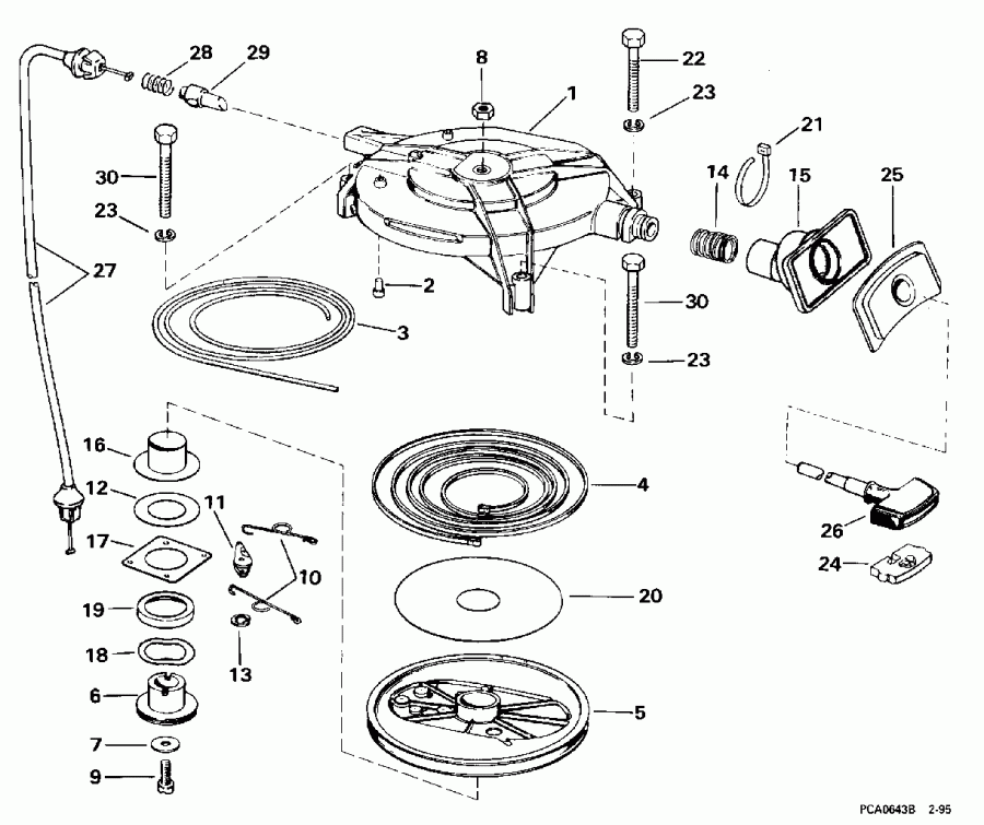  EVINRUDE HE25FPO 1996  - wind Starter - wind �������