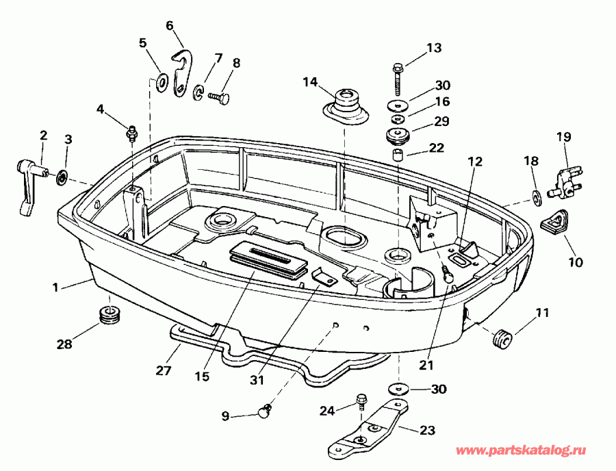��������� EVINRUDE HE25RAEDA 1996  - wer Engine Cover / wer ������ ��������� (�����)