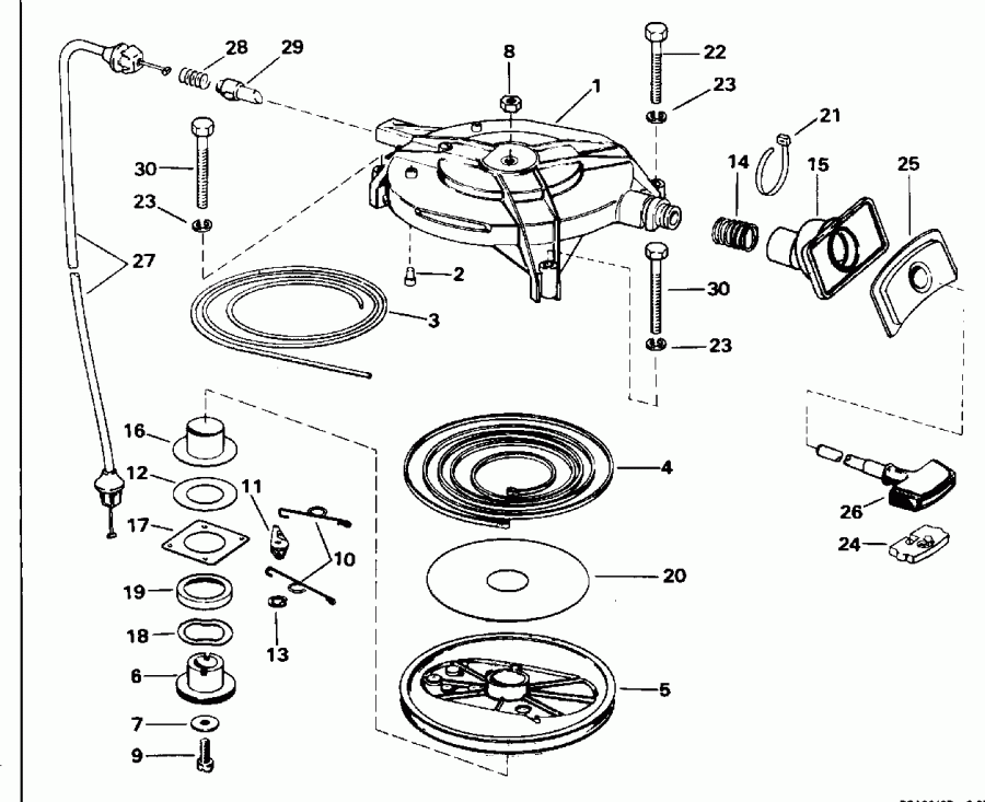 ��������� ��������� EVINRUDE HE25RLEDA 1996  - wind Starter