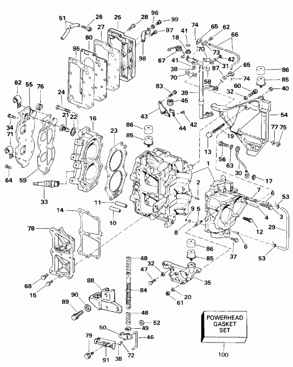 �������� ����� ������� HE25RSLO 1996  - linder & Crankcase / linder & ������ ���������