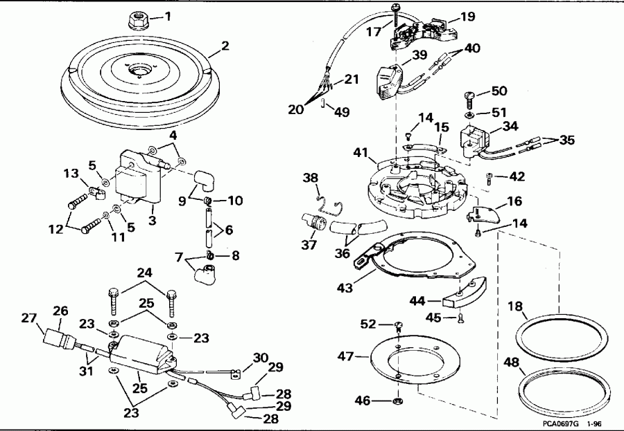 ��������� ��������� EVINRUDE HE25RSLO 1996  - 25rs - 25rw - S25rp / 25rs - 25rw - S25rp