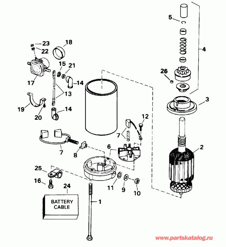 �������� ����� EVINRUDE HE25TELEDA 1996  - ectric Starter & Solenoid - ectric ������� & Solenoid