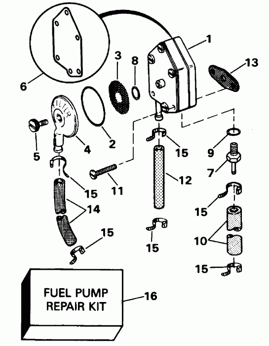   Evinrude HE25TELEDA 1996  - el Pump - el 