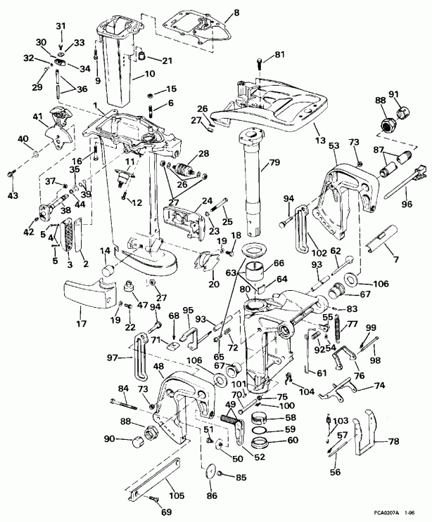  Evinrude HE25TELEDA 1996  - dsection / dsection