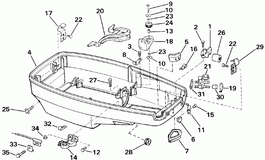 ��������� ����� EVINRUDE HE2RSA 1996  - coil Starter Assembly / coil ������� Assembly