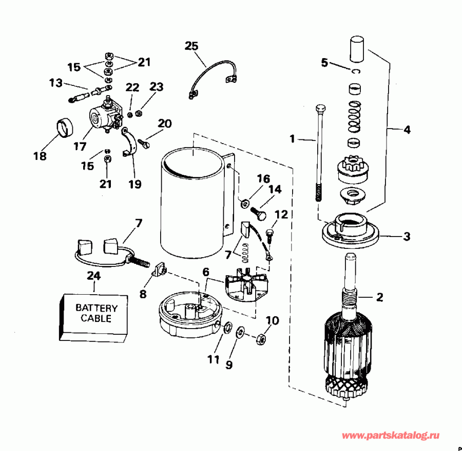 �������� ����� Evinrude HE40RLEDS 1996  - ectric Starter & Solenoid - ectric ������� & Solenoid