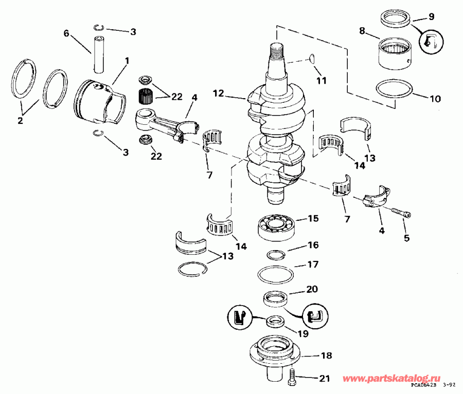 �������� ����� ������� HE55WMLM 1996  - ankshaft & Piston / ank��� & �������