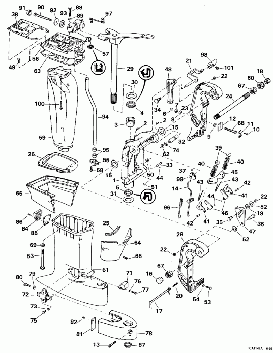 ��������� ��������� Evinrude HE55WMLM 1996  - dsection