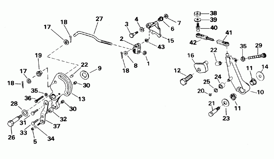  Evinrude HE55WMLM 1996  - rottle Linkage