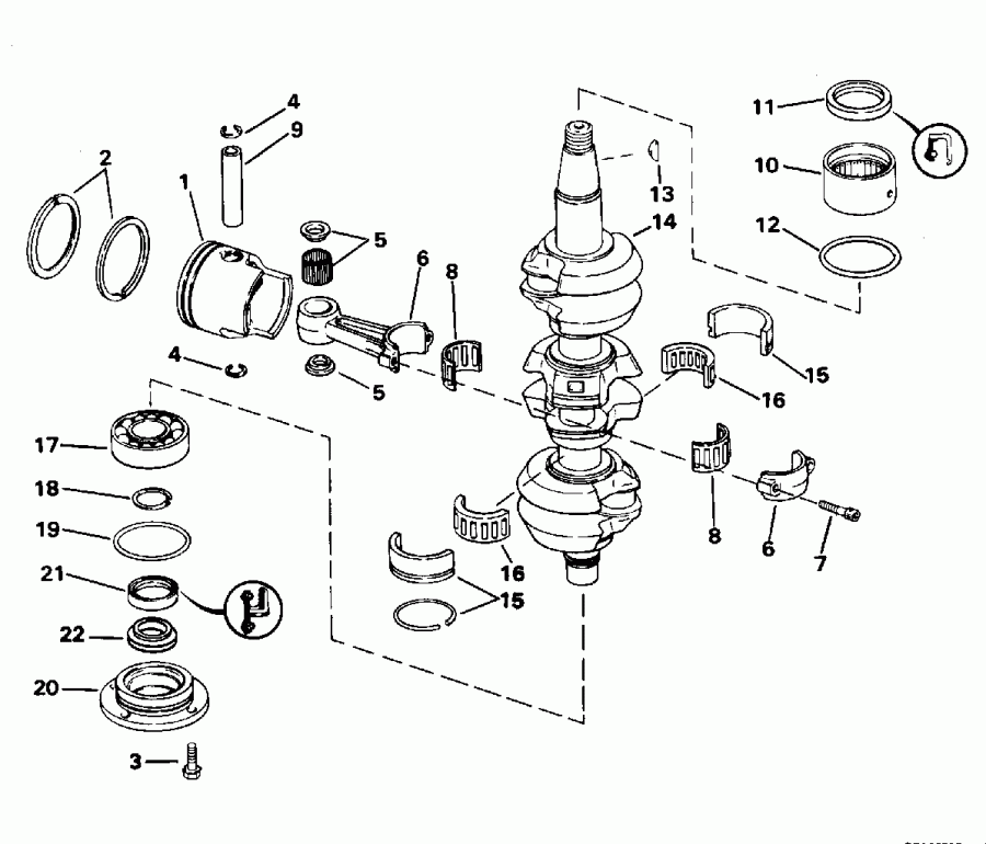  ������� HE70TXEDA 1996  - ankshaft & Piston / ank��� & �������