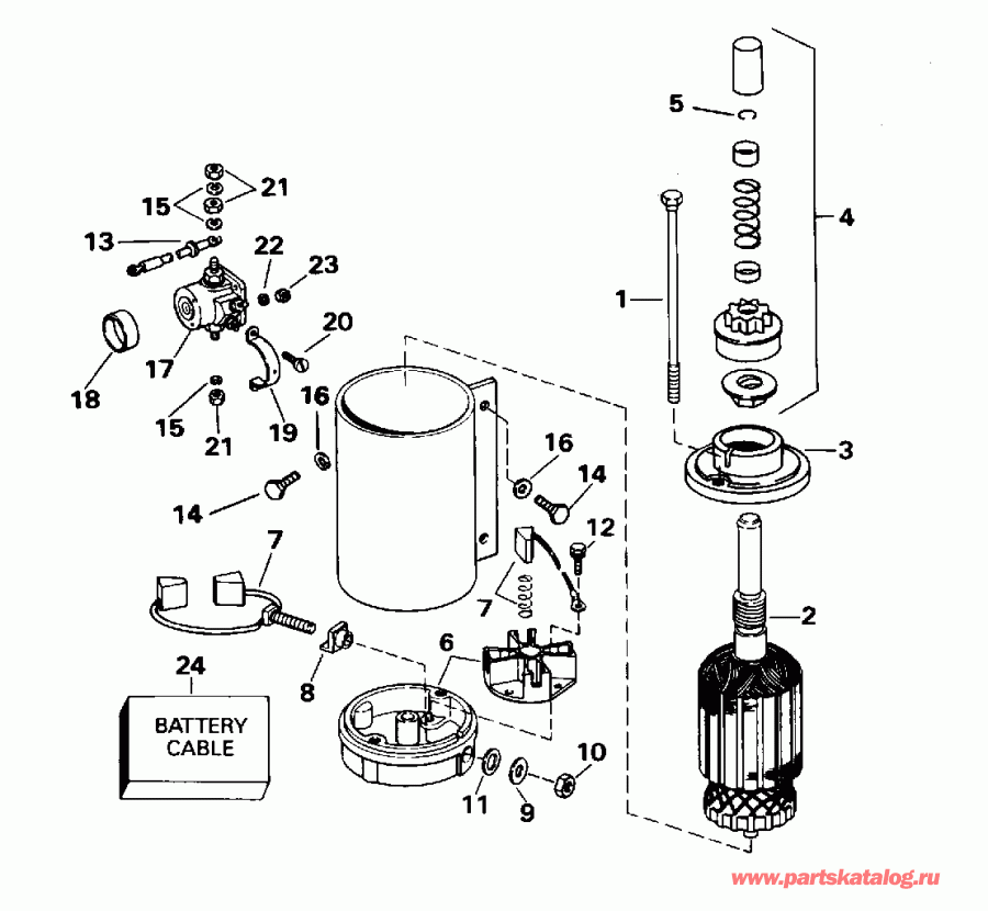 �������� ��������� ����� EVINRUDE HE70TXEDA 1996  - ectric ������� - ectric Starter