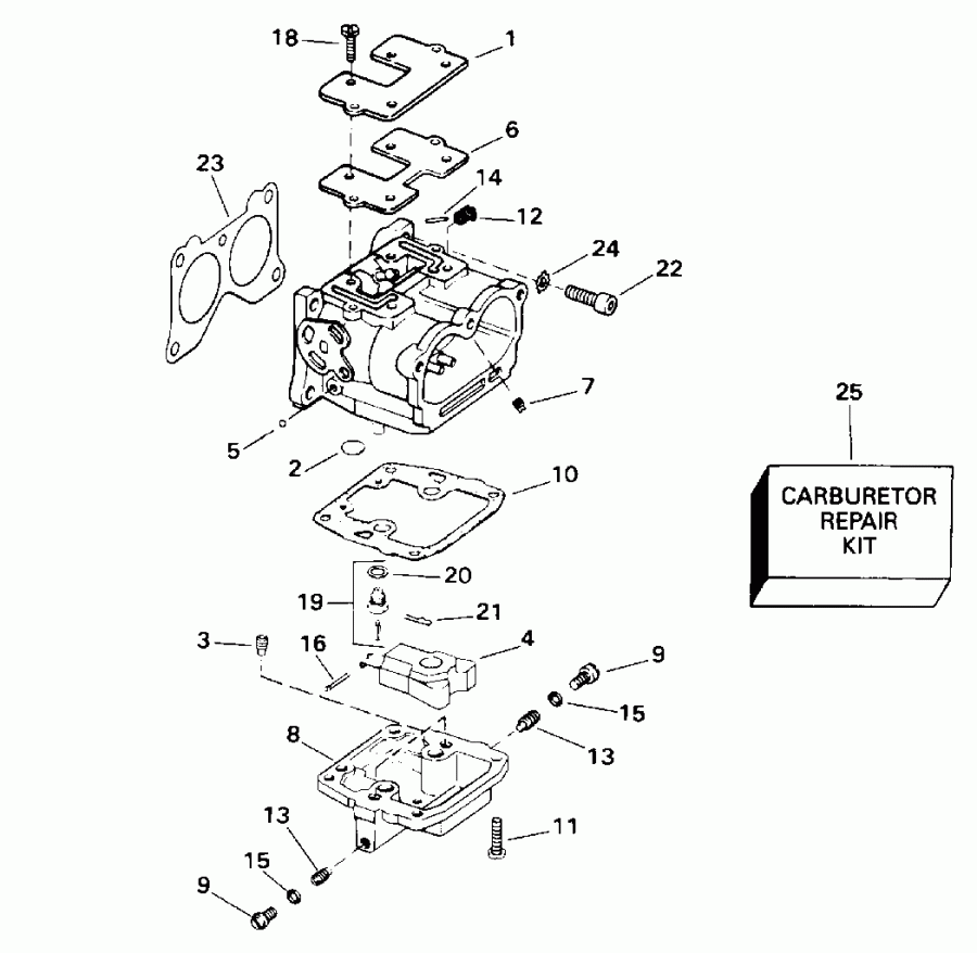    Evinrude HE88MSLEDC 1996  - rburetor / rburetor