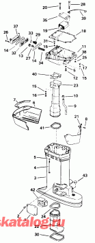 ��������� ��������� Evinrude HE88MSLEDC 1996  - haust ������ / haust Housing