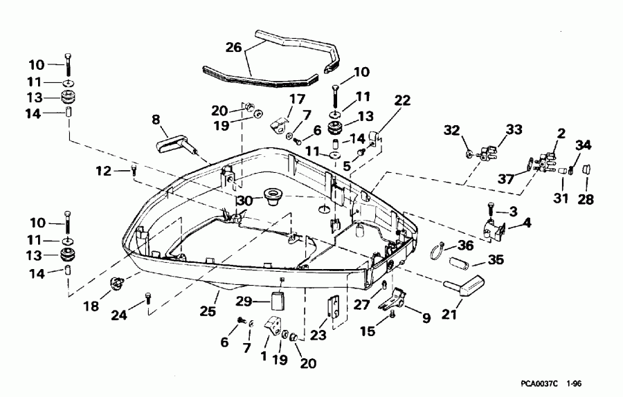  Evinrude HE88MSLEDC 1996  - wer Engine Cover