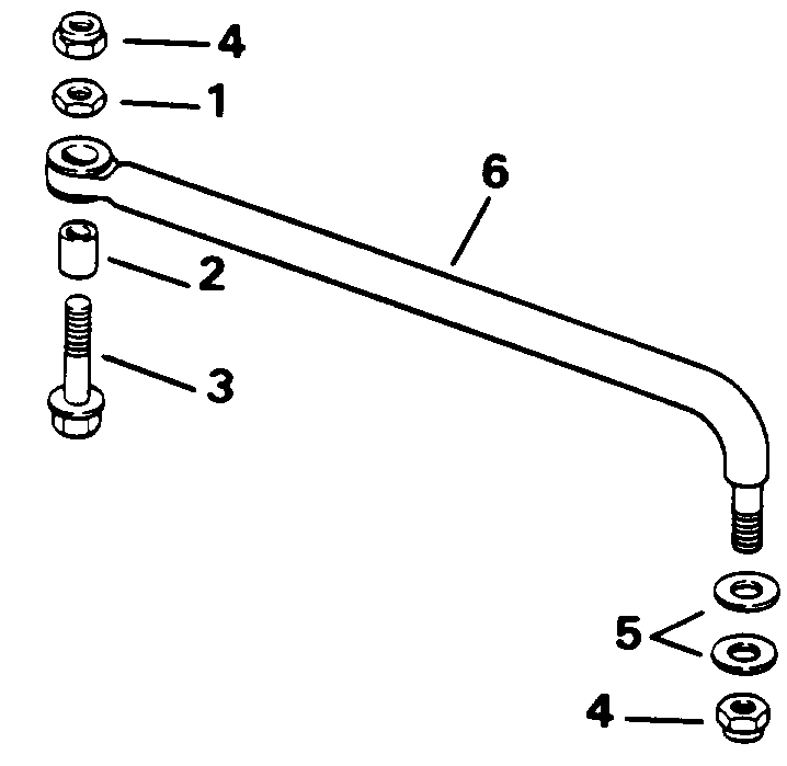 ����� Evinrude HE90MLEDA 1996  - eering Link Kit (without Power Trim & Tilt)