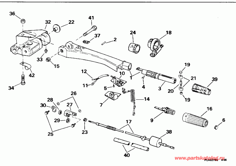 �������� ��������� ����� EVINRUDE HE90MLEDA 1996  - ���������������� ��������� ������� / Power Trim & Tilt