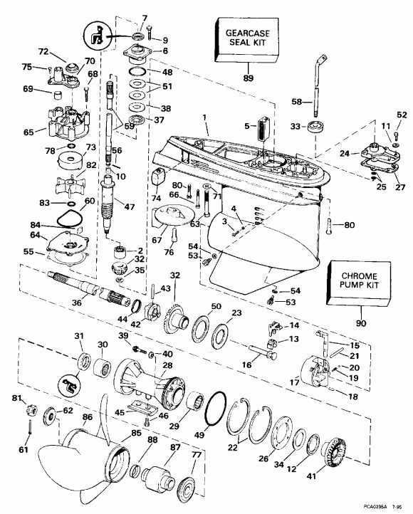 ��������� ��������� Evinrude SE100WMPLM 1996  - arcase