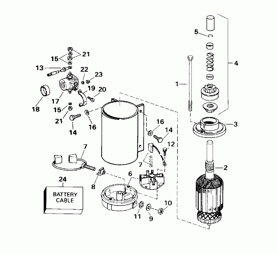  Evinrude SE100WTPLM 1996  - ectric Starter & Solenoid / ectric  & Solenoid