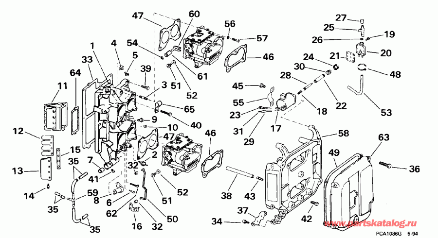 ��������� ����� EVINRUDE SE100WTPLM 1996  - take Manifold - take ���������