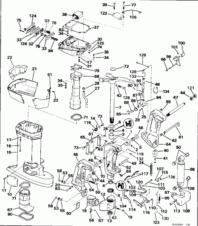 ��������� ����� Evinrude SE100WTPLM 1996  - dsection