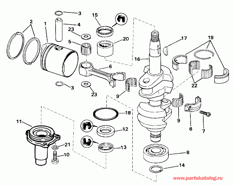   Evinrude SE10RPB 1996  - ank &  - ankshaft & Piston