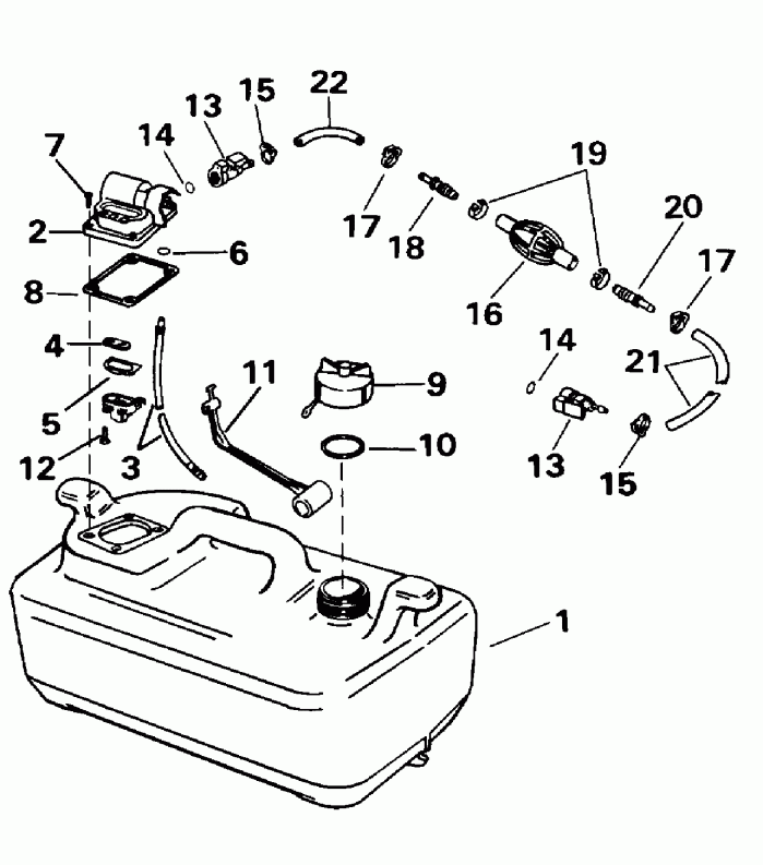 ��������� ����� Evinrude SE10RPB 1996  - 3 Gallon - 15kc Models Only - 3 ������ - 15kc Models Only