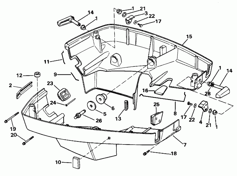  EVINRUDE SE125RWYV 1996  - wer ������ ��������� (�����) - wer Engine Cover