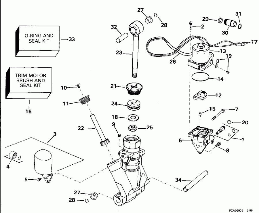  ������� SE125WTPLV 1996  - wer Trim/tilt Hydraulic Assembly / wer Trim / tilt Hydraulic Assembly