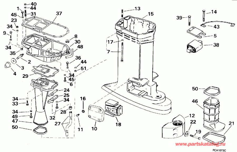 ��������� Evinrude SE125WTPXV 1996  - haust Housing - haust ������