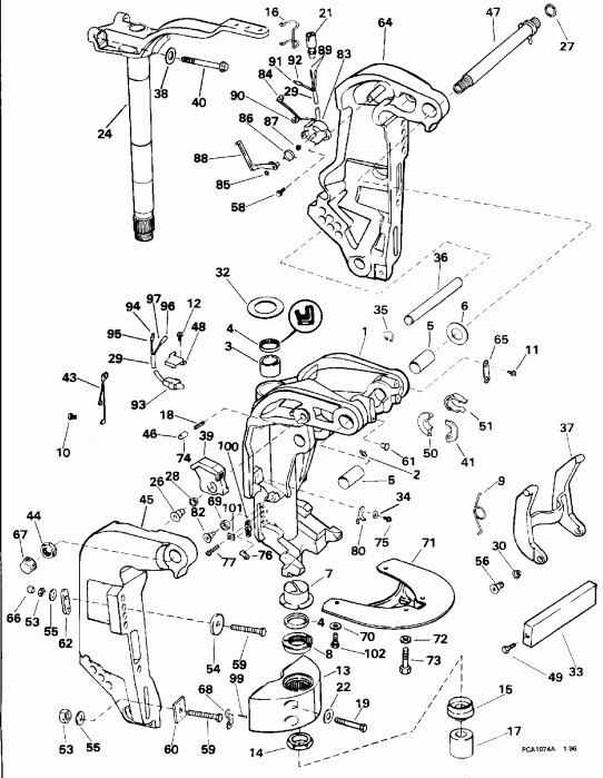 �������� ��������� ����� EVINRUDE SE125WTPXV 1996  - dsection / dsection