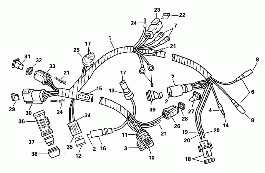 ��������� ����� EVINRUDE SE150WTPLB 1996  - tor Harness
