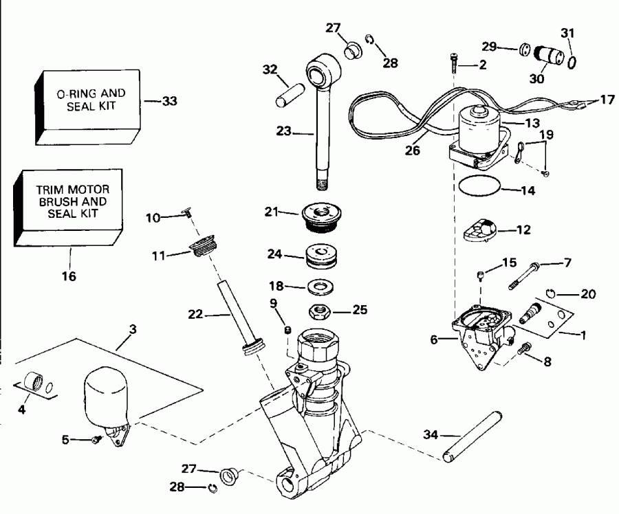  EVINRUDE SE150WTPLB 1996  - wer Trim / tilt Hydraulic Assembly - wer Trim/tilt Hydraulic Assembly