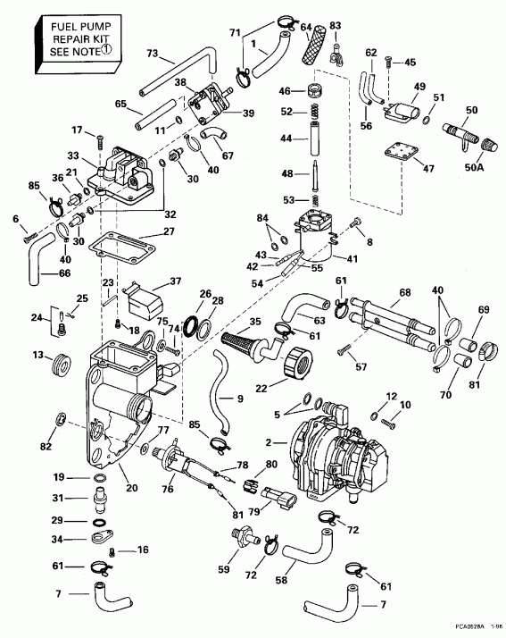 ����� Evinrude SE150WTPXB 1996  - el Bracket & Components - el ��������� & Components