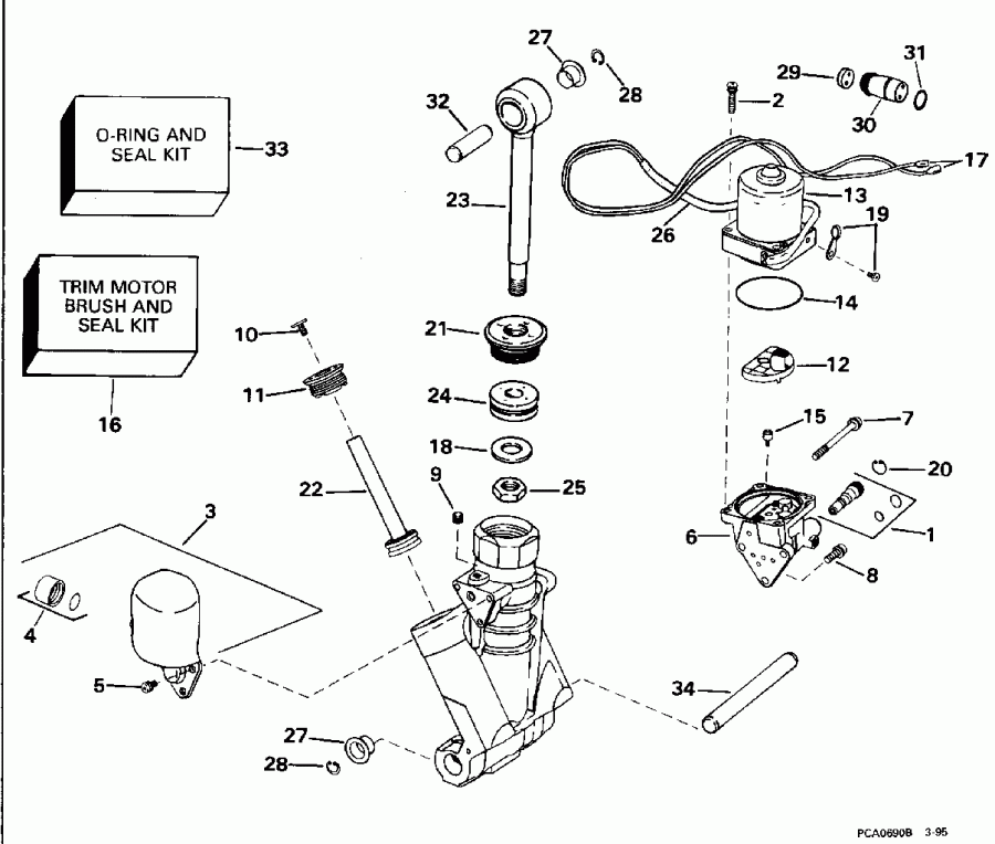 ��������� ��������� ������� SE200WTPLA 1996  - wer Trim/tilt Hydraulic Assembly - wer Trim / tilt Hydraulic Assembly