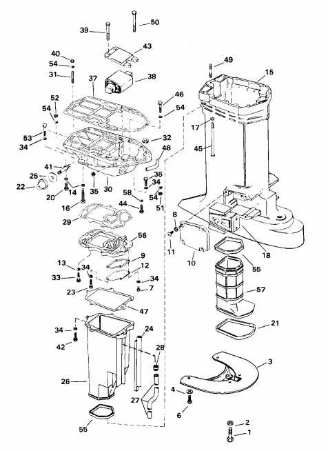   EVINRUDE SE200WTPXA 1996  - haust  - haust Housing