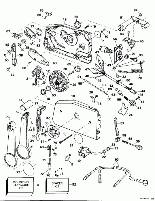   EVINRUDE SE200WTPXA 1996  - mote  - mote Control