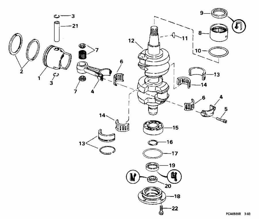 �������� ����� ������� SE40RSLZ 1996  - ankshaft & Piston - ank��� & �������