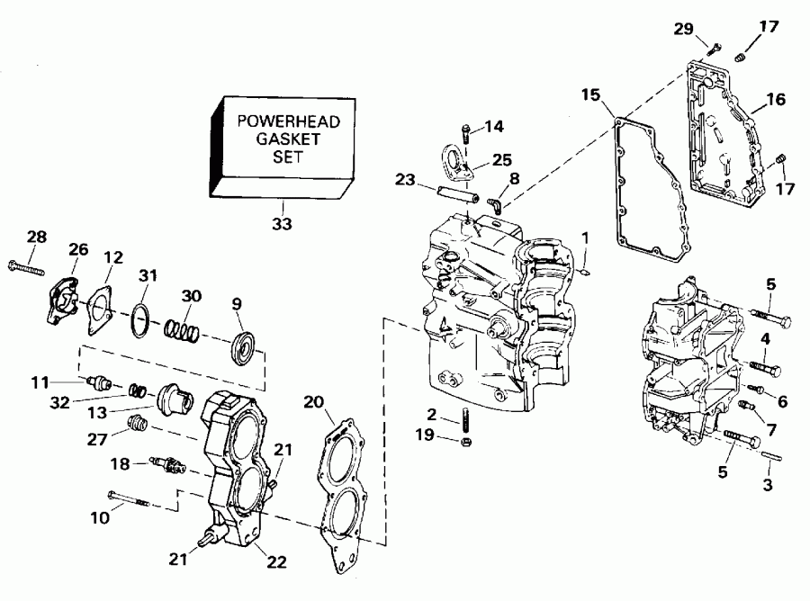  Evinrude SE40RSLZ 1996  - linder & Crankcase