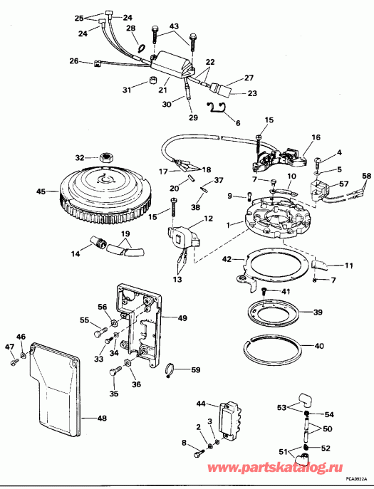 ��������� ��������� Evinrude SE50TLEDS 1996  - 40 Rope Start - 40 ���� Start