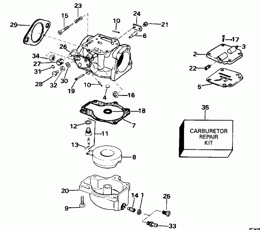 �������� ��������� ����� Evinrude SE65RSYM 1996  - rburetor